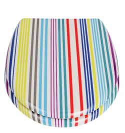 HOME Stripe Slow Close Toilet Seat